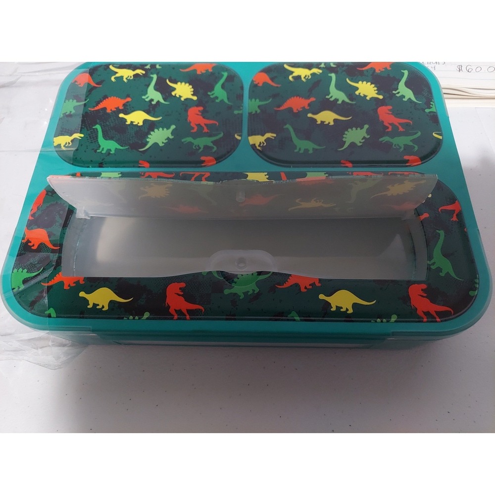 Dinosaur Kids Lunch Box Set w/Water Bottle, Container, Spoon, Fork, Bento